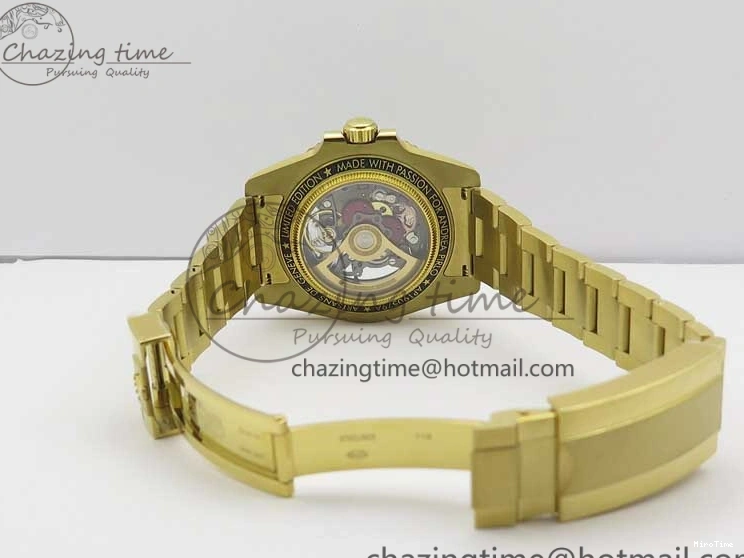 MiroTime 0214 Popular Andrea Pirlo Project Skeleton Submariner YG VRF Best Edition on YG Bracelet SA 2981